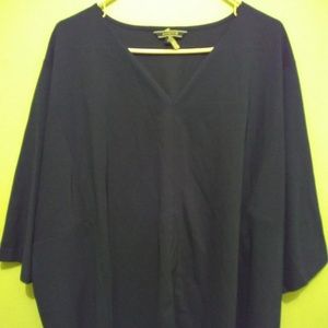Land's End Plus Size Navy Blue Shirt 3X (24W-26W)